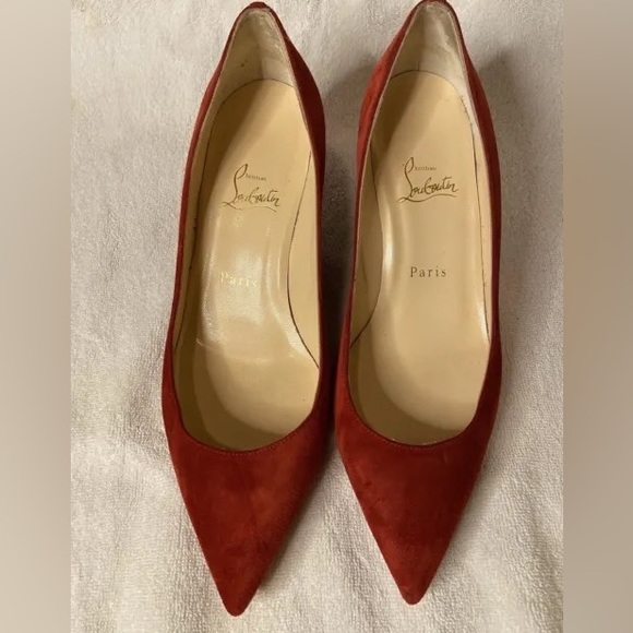 Christian Louboutin Pipina wedges sz 39 red suede - Picture 10 of 10